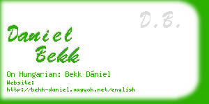 daniel bekk business card
